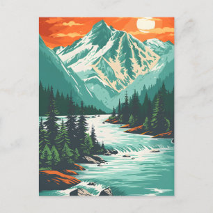 Serene Mountain Stream Art Postkarte
