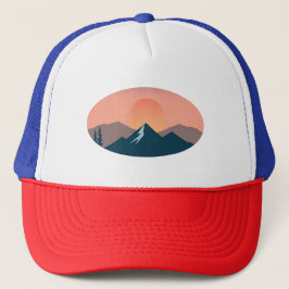 Serene Mountain Sunset Truckerkappe
