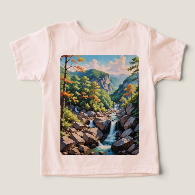 Serene Mountain Waterfall Landschaft (Design Vorderseite)