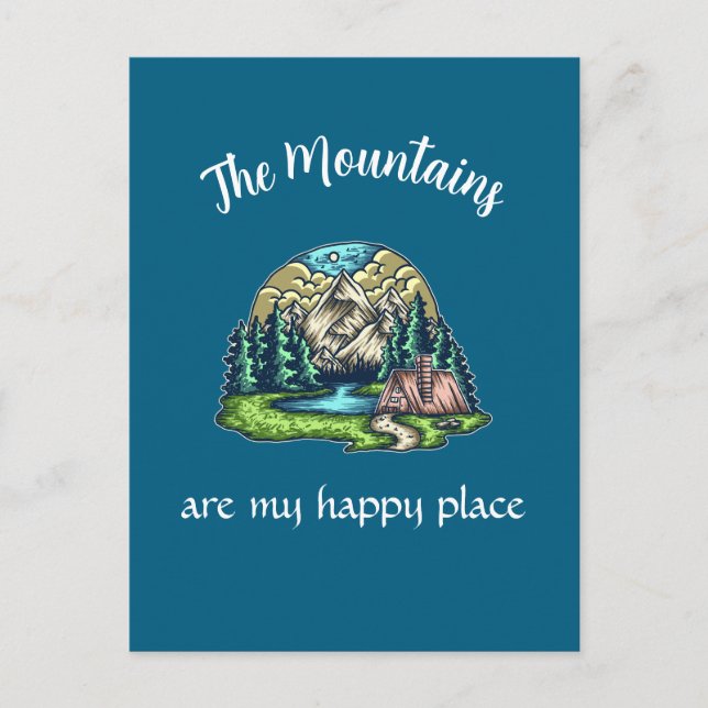 Serene Mountains Custom Vacation Postkarte (Vorderseite)