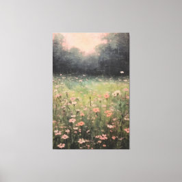 Serene Mute Wildblumen: Weichölmalerei in Fie Leinwanddruck