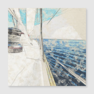 Serene Nautical Sailboat Seascape - Elegant Magnetkarte