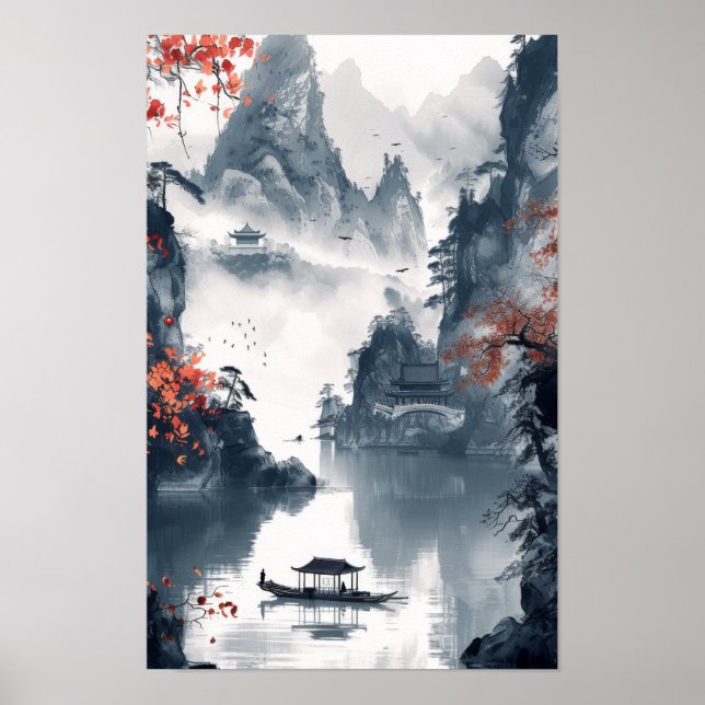 Serene Ocean Sunset View - Nautical Boat Poster (Vorne)
