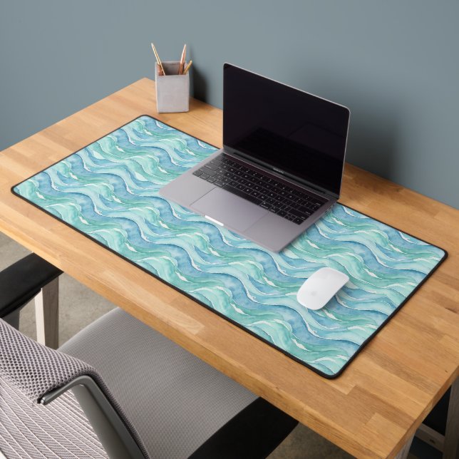 Serene Ocean Watercolor  Schreibtischunterlage (Büro 2)