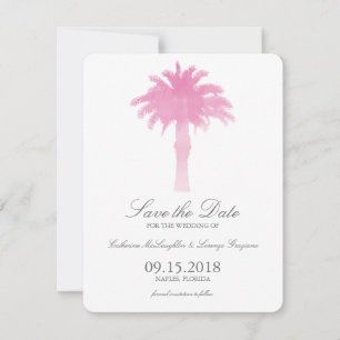 Serene Palm Tree Watercolor SAVE THE DATE