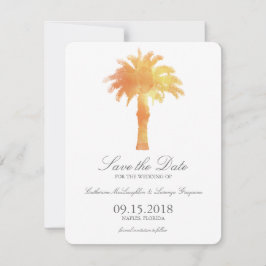Serene Palm Tree Watercolor | SAVE THE DATE
