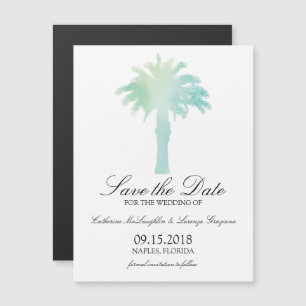 Serene Palm Tree Watercolor   SAVE THE DATE Magneteinladung