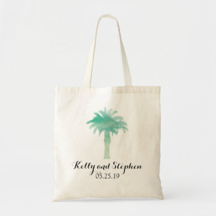 Serene Palm Tree Watercolor   Wedding Guest Bag Tragetasche
