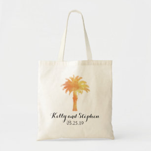 Serene Palm Tree Watercolor   Wedding Guest Bag Tragetasche