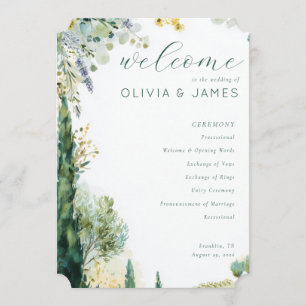 Serene Pastellene Botanische Hochzeit Programm