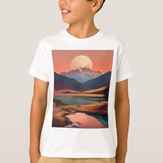 Serene Peaks: Ein Minimalistischer T - Shirt in de