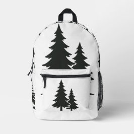 Serene Pine Tree Silhouette Bedruckter Rucksack
