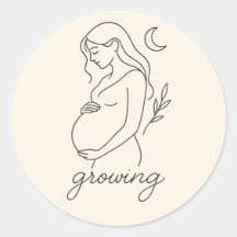 Serene Pregnancy Line Art Minimalistisch Sticker