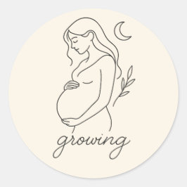 Serene Pregnancy Line Art Minimalistisch Sticker