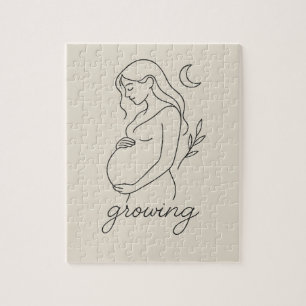 Serene Pregnancy Line Art Minimalistisch Sticker