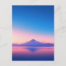 Serene Purple Mountain Lake Sunset Postkarte