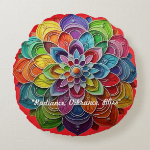 ‚Serene Rainbow Artwork‘ Rundes Kissen