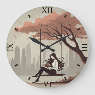 Serene Reader Wall Clock Große Wanduhr