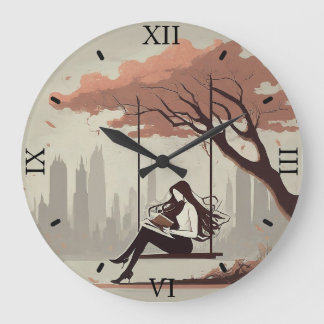 Serene Reader Wall Clock Große Wanduhr