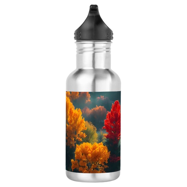Serene River Shore Reflection Nature Art  Edelstahlflasche (Rechts)
