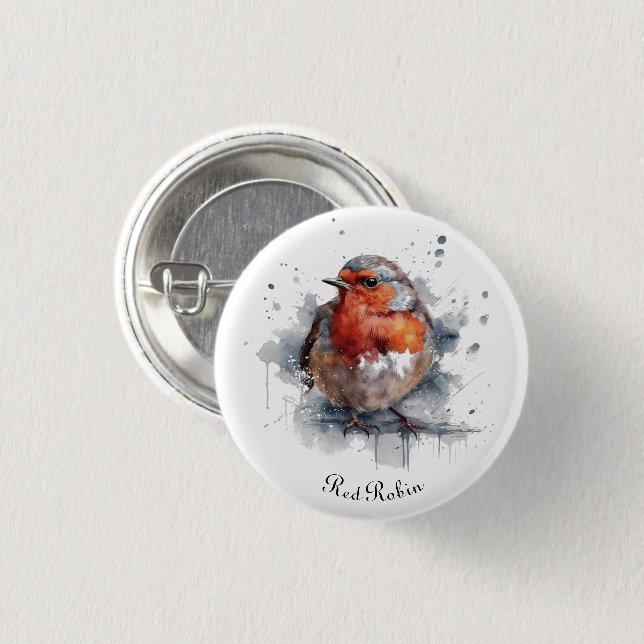 Serene Robin, individuell Button (Vorne & Hinten)