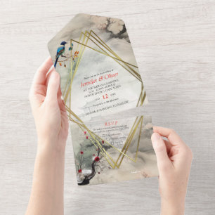 Serene Ruhe japanisches Thema All In One Einladung