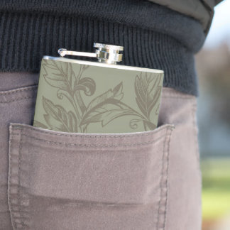 Serene Sage Green | Fettformatige Botanische Anwei Flachmann
