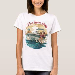 Serene Sailing: Zwei Frauen genießen das Wasser T-Shirt