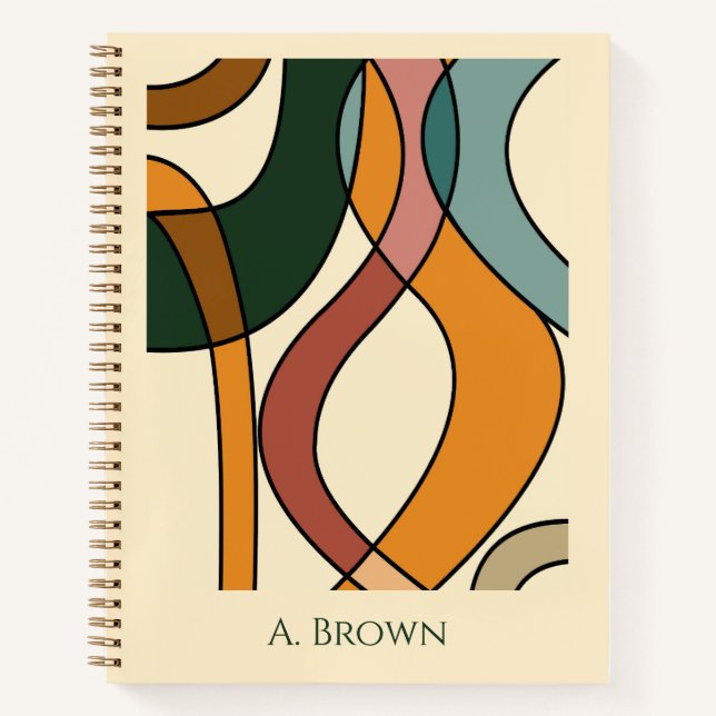 Serene Savanna Gentle Abstract Earthy Personalized Notizbuch (Vorderseite)
