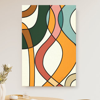 Serene Savanna Gentle Abstract Mid-Century Canvas  Leinwanddruck