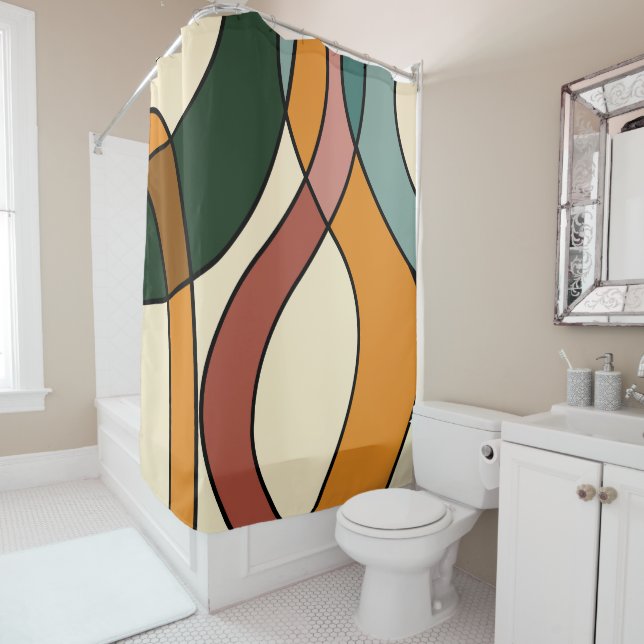 Serene Savanna Gentle Abstract Modern Earthy  Duschvorhang (Beispiel)