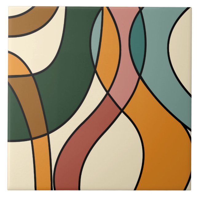 Serene Savanna Gentle Abstract Modern Earthy  Fliese (Vorderseite)