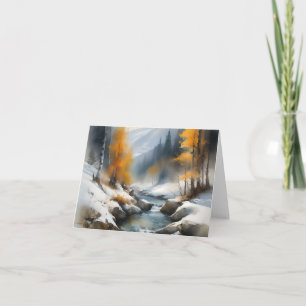 Serene schneebedeckte Flusslandschaft Karte