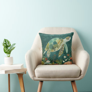 Serene Sea Turtle: Unterwasseroase Kissen
