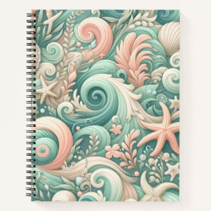 Serene Seashore Wirbel: PastellOcean Whispers Notizbuch