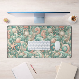 Serene Seashore Wirbel: PastellOcean Whispers Schreibtischunterlage