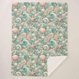 Serene Seashore Wirbel: PastellOcean Whispers Sherpadecke