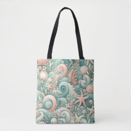 Serene Seashore Wirbel: PastellOcean Whispers Tasche