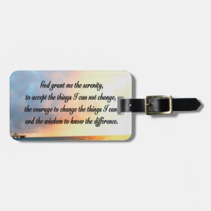 SERENE SERENITY PRAYER SUNRISE FOTO DESIGN GEPÄCKANHÄNGER