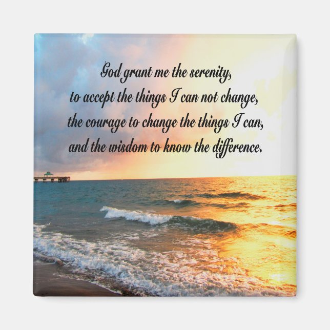 SERENE SERENITY PRAYER SUNRISE FOTO DESIGN MAGNET (Vorne)