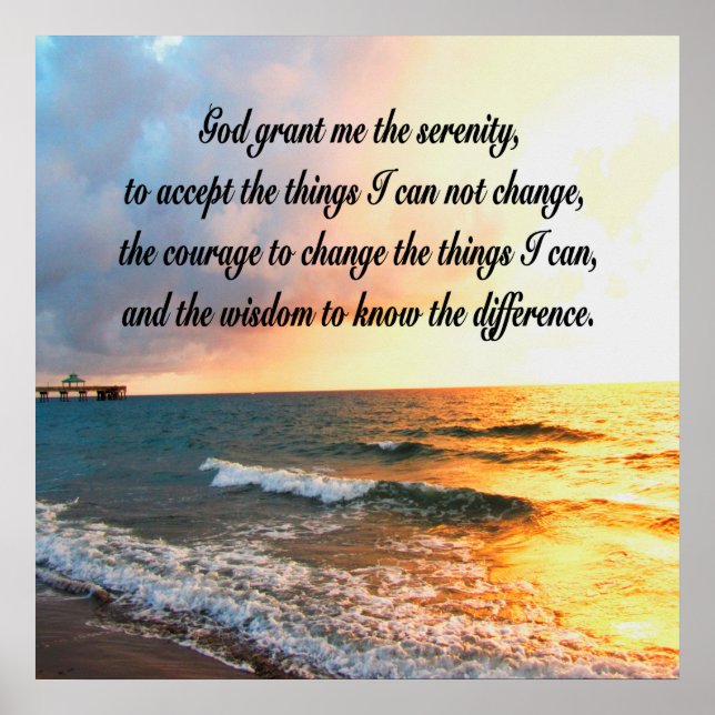 SERENE SERENITY PRAYER SUNRISE FOTO DESIGN POSTER (Vorne)