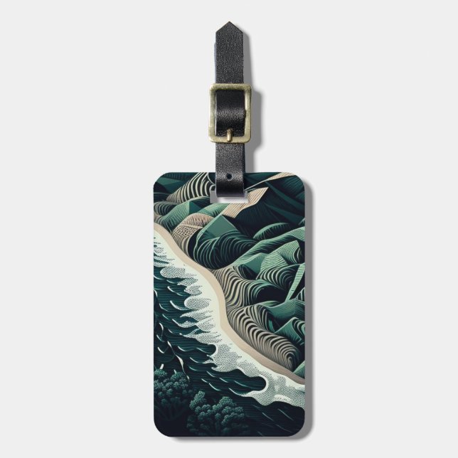 Serene Shores Gepäckanhänger (Vorderseite vertikal)