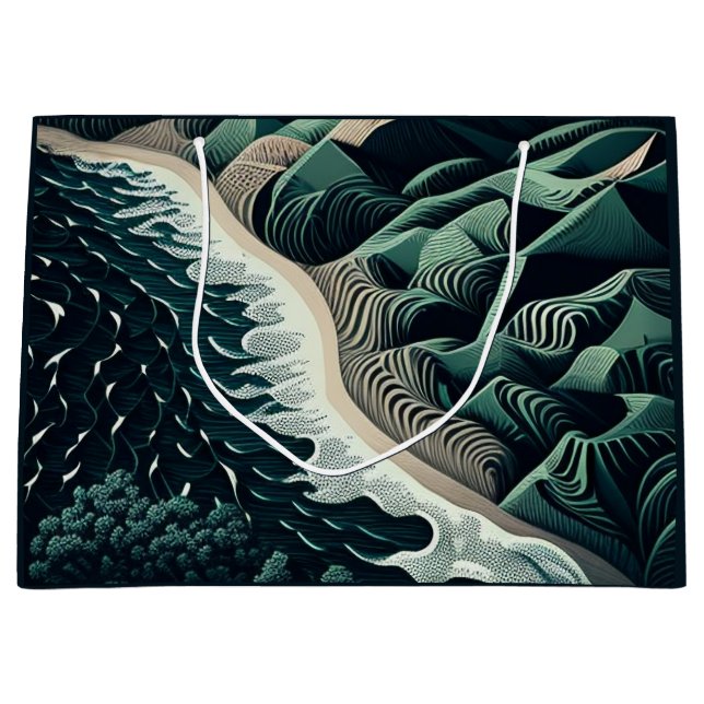 Serene Shores Große Geschenktüte (Vorderseite)