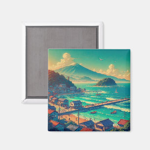 Serene Shores of Fuji Magnet