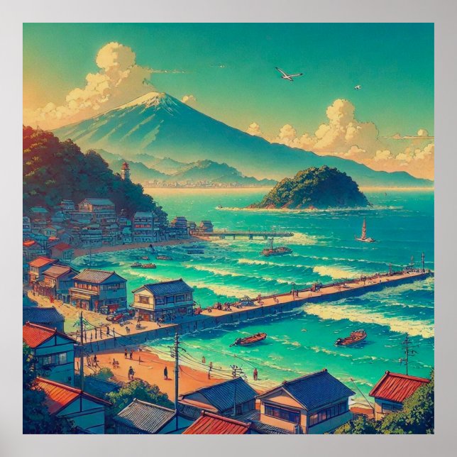 Serene Shores of Fuji Poster (Vorne)