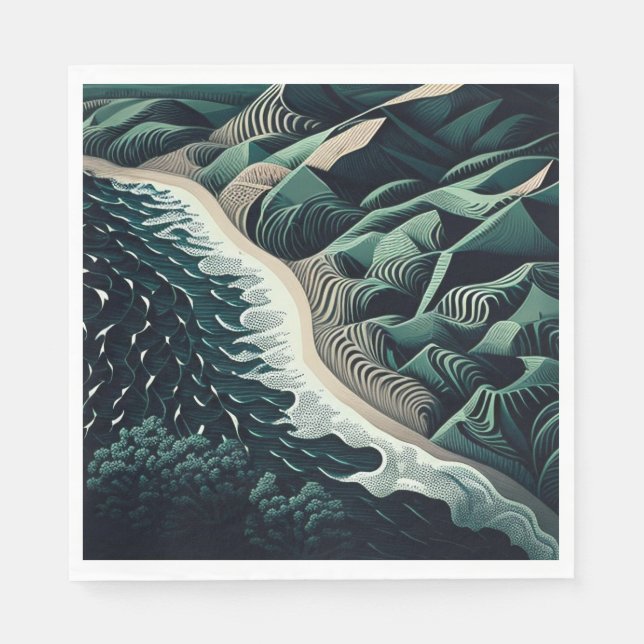 Serene Shores Serviette (Vorderseite)
