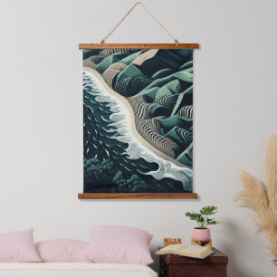 Serene Shores Wandteppich Mit Holzrahmen