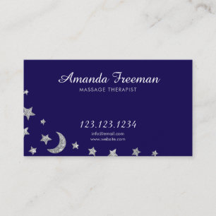 Serene Silver Celestial Massage Therapist Visitenkarte