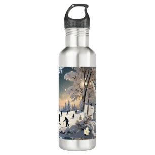 "Serene Snowy Nights" Edelstahlflasche