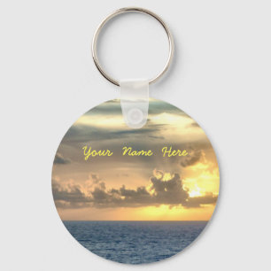 Serene Sonnenaufgang personalisiert Schlüsselanhänger